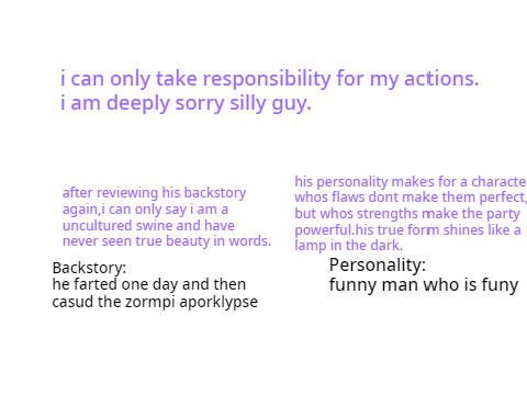 apology for my actions.