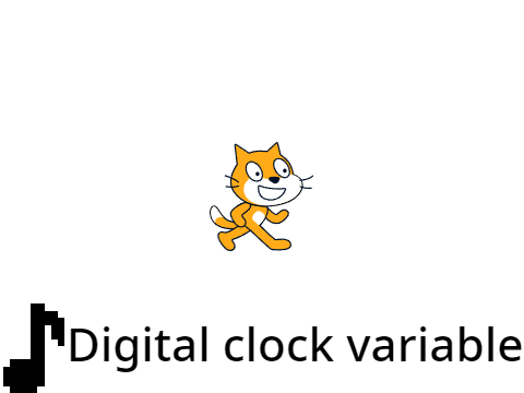 Digital clock variable example