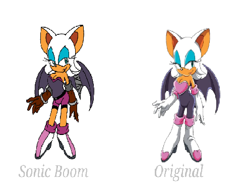 If rouge was in Sonic boom (Comparison) 