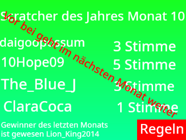 Scratcher des Jahres Monat 10