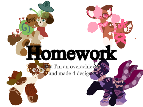 1 || Homework, but I'm an overachiever and made 4 designs