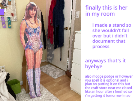 i made a lifesized taylor swift cardboard cutout