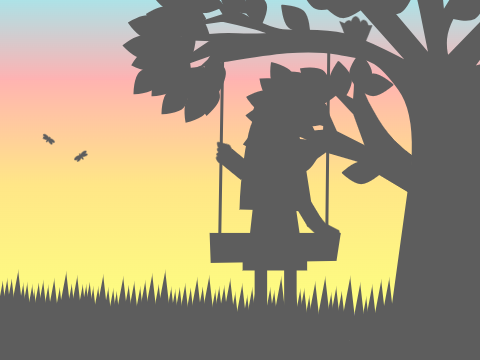 Girl on a swing