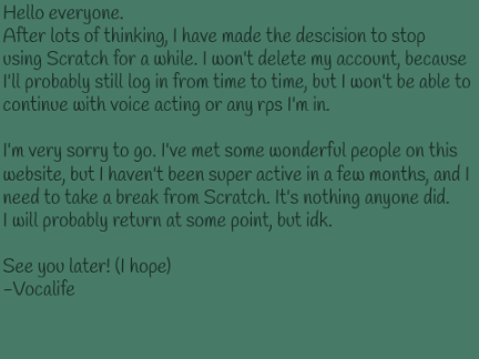 Announcement! Please read!