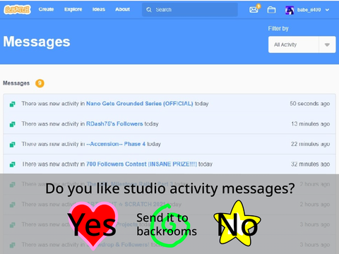 Do you like studio activity messages?