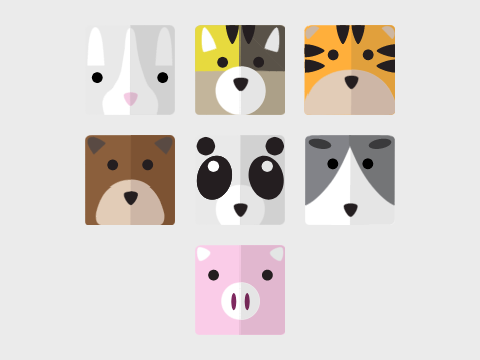 Square Animals: Vector Art