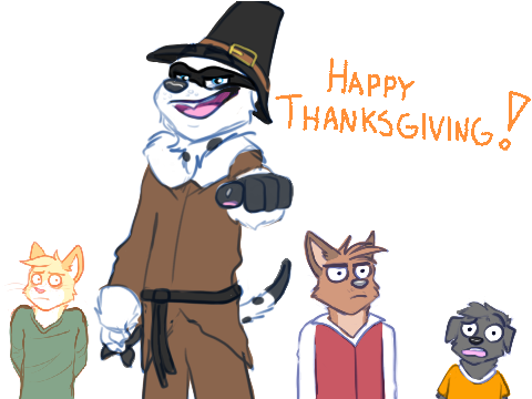 a ninja-pilgrim thanksgiving