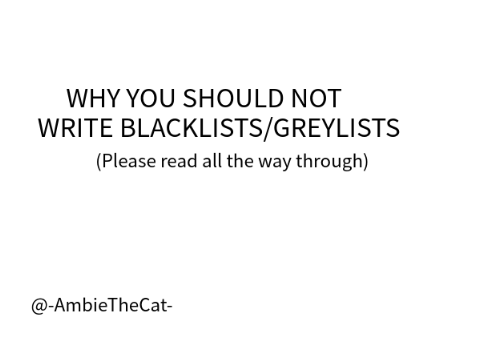 Stop (public) Blacklists/Graylists remix