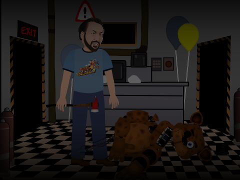 Freddy Fazbear gets destroyed by Nicolas Cage