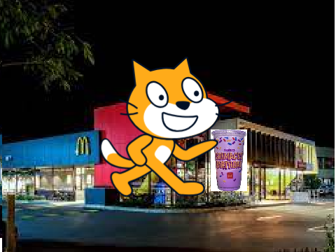 Scratch Cat Tries Grimace Shake!!!