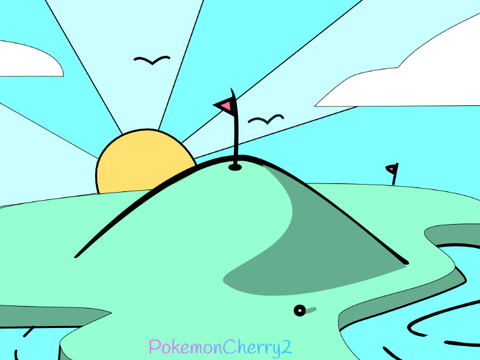 I draw pictures like this!--golf scene--