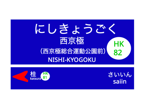 西京極駅名標