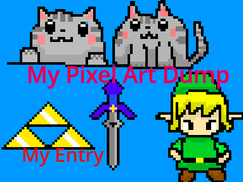 Pixel art Zelda + Cat,30 followers pixel art contest remix
