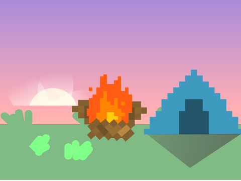 camping a pixel art