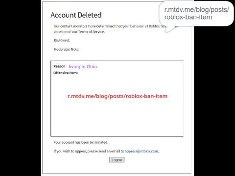 i got banned in Roblox...