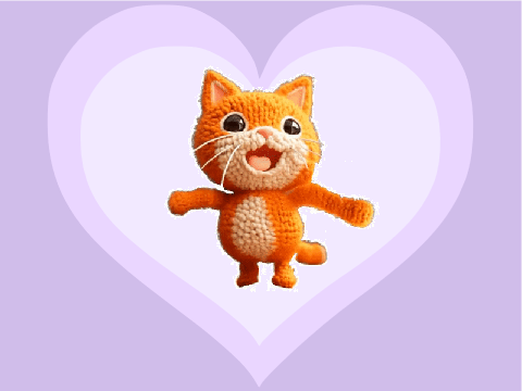 AI Fluffy Crochet Scratch Cat