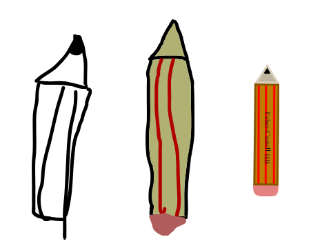 Drawing a pencil in 10 seconds, 1 minute and 10 minutes.