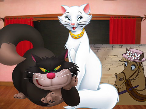Lucifer (Cinderella) kisses Duchess (The Aristocats)/and Gets Grounded