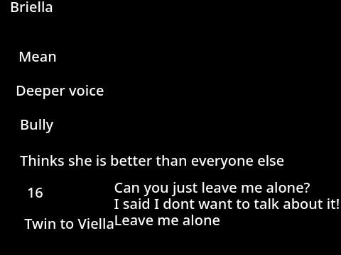 Auditioning for Briella