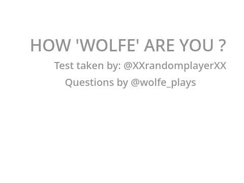 How ‘Wolfe’ am i!?!?
