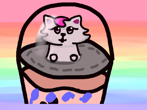 rainbow Boba kitty 2.0