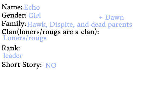 Cats of Starshine Forest RP sign up!
