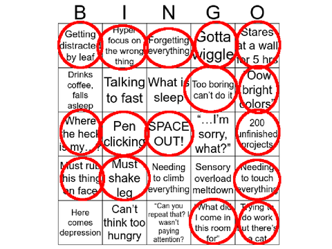 ADHD Bingo (again)