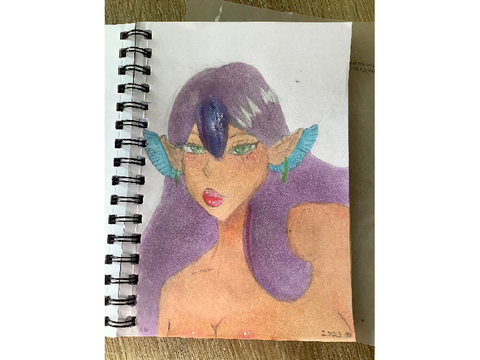 an elf drawing! ( with ear wings idk why)