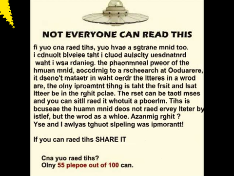 Not everyone can read this! Can you? Remix if so.  remix remix