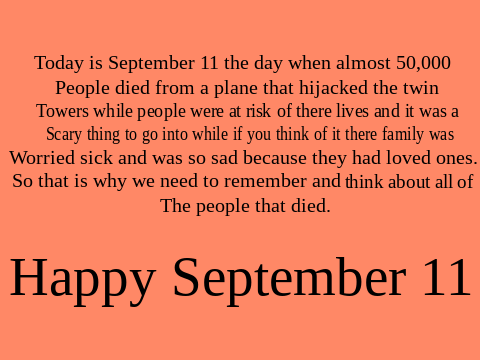 September 11 All In Loving Memories