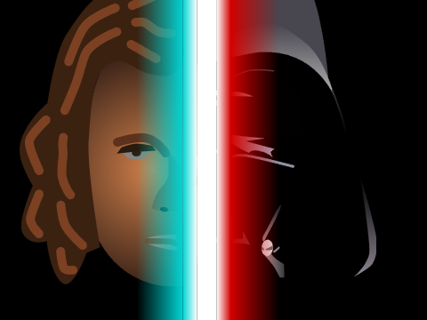 Star Wars Art Parallax Anakan/Vader