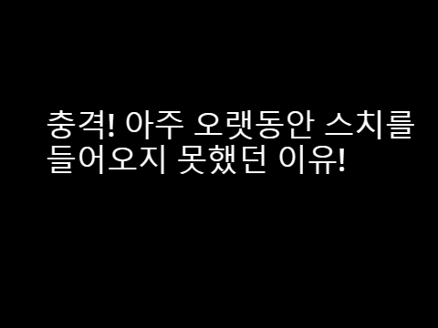 아주 오랫동안 스치를 들어오지 못한 이유