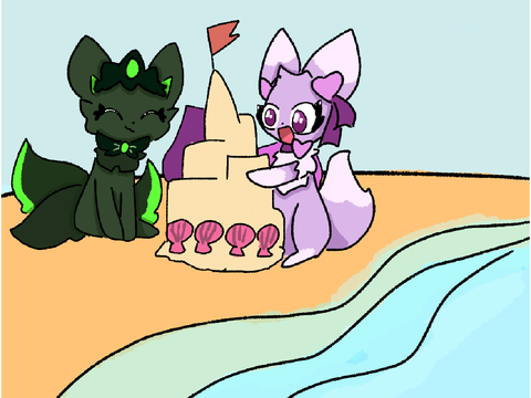 Yuko and Sister at Beach (request)