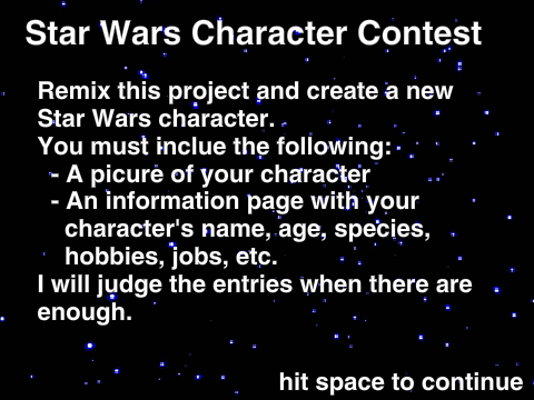 Star Wars Character Contest