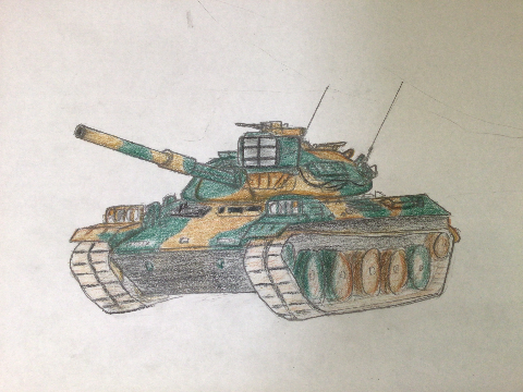 お絵描き(74式戦車)