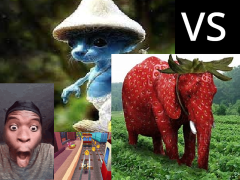 Smurf Cat VS Strawberry Elephant #we #live #love #lie #shorts #smurf #cat #strawberry #elephant