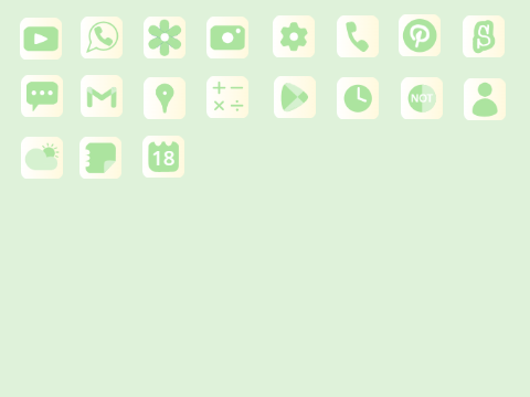 Thème vert pastel pour smartphone
