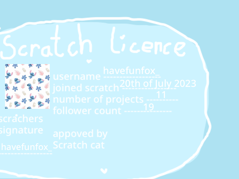 My scratch licence [ art by me ]  remix-2