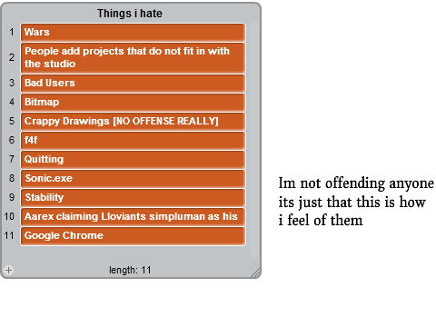 My list of things i hate