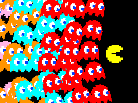 Pac-Man but with 20+ ghosts