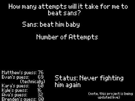 How many tries will it take me to beat sans