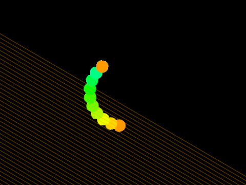 spinning lines with rainbow