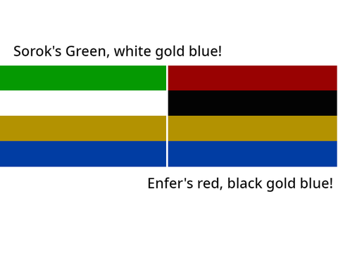 Enfer and Sorok pride flags