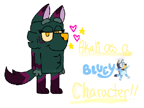 Akali as a Bluey character?! - 20min drawing