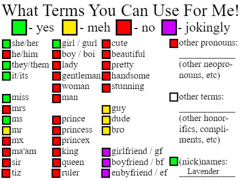 What Terms You Can Use For Me (Lavender edition)