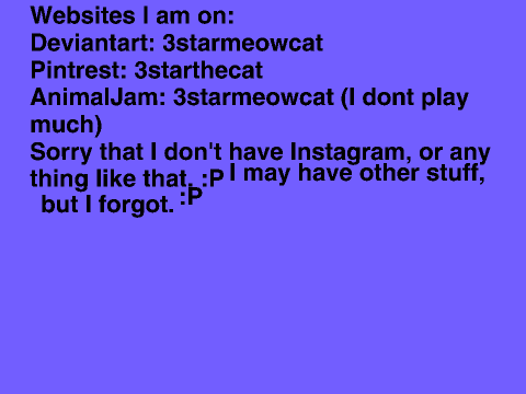 Websites I am on!
