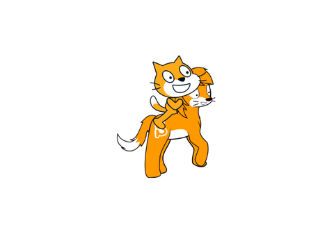 Scratch Cat riding Neigh Pony