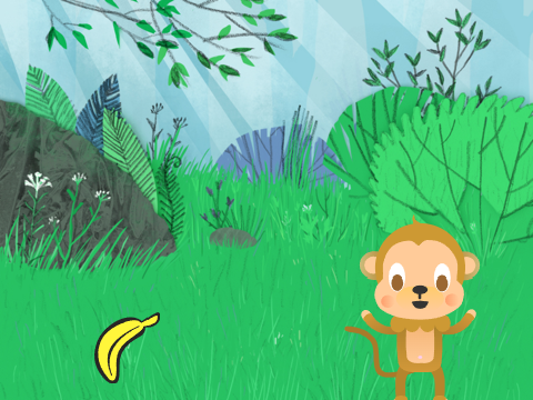 feed banana to monke