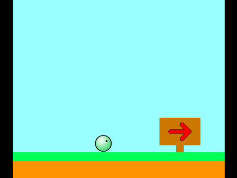 まるくんの横スクロールアクションゲーム