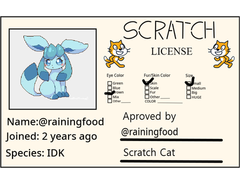 My Scratch License!